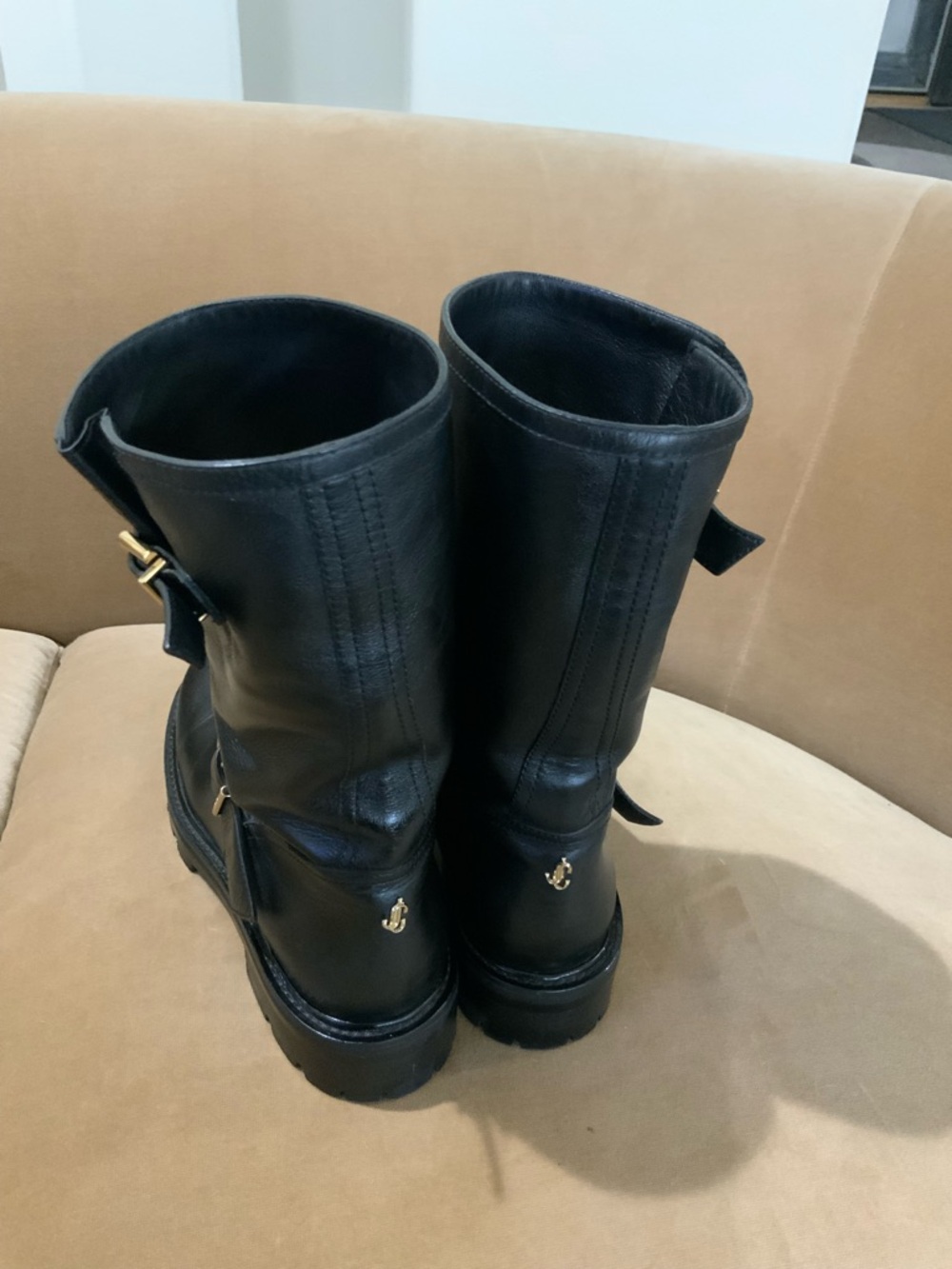 Jimmy Choo Biker Textured Leather Boots sz 39 - Picture 13 of 16